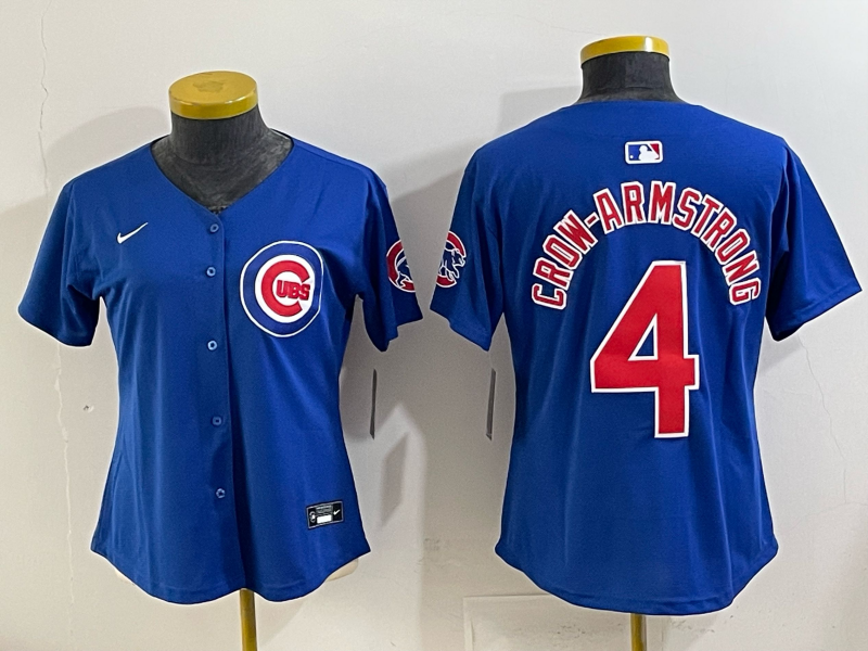 Youth Chicago Cubs #4 Crow-Armstrong Blue Nike MLB 2025 Jersey 002->mlb hats->Sports Caps
